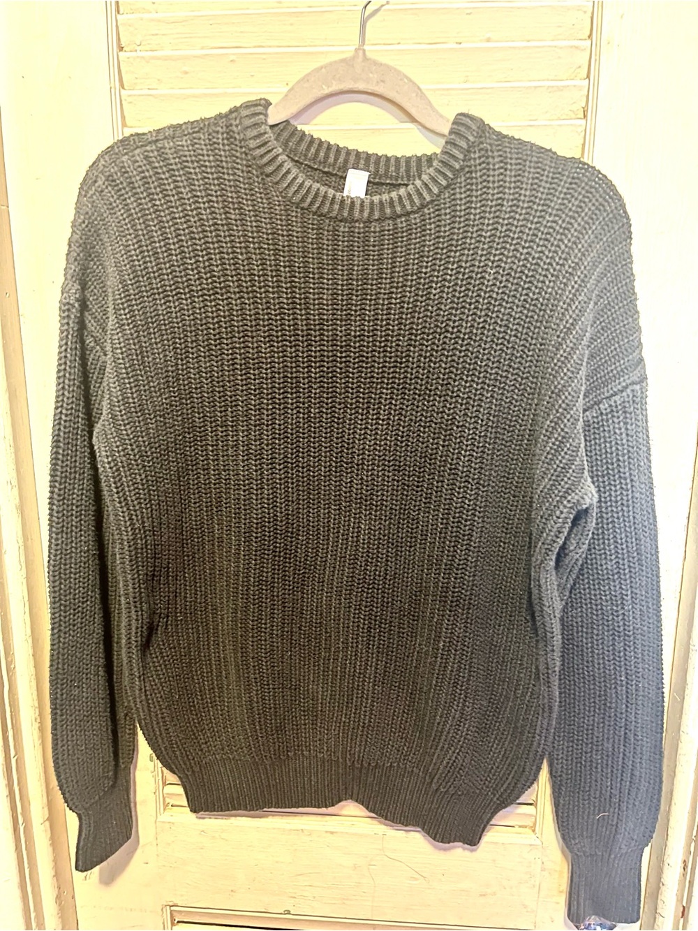 American Apparel Black Ribbed Crewneck Sweater